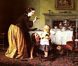 Breakfast Paintings - Breakfast Time - Morning Games by Charles West Cope